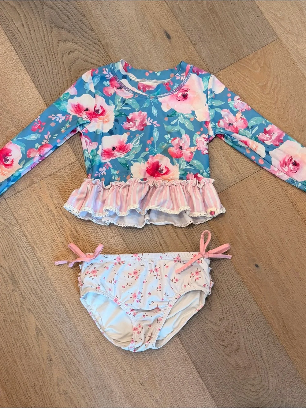 Cheeky Plum Girls' Floral Rashguard Set 4T